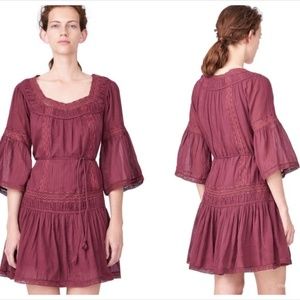 Rebecca Taylor La Vie Gauze Dress with Lace